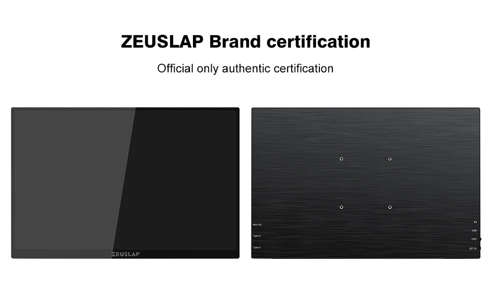 ZEUSLAP 16" 2.5K 144Hz Touch Portable Monitor | 2560×1600, 100% sRGB, 500 nits