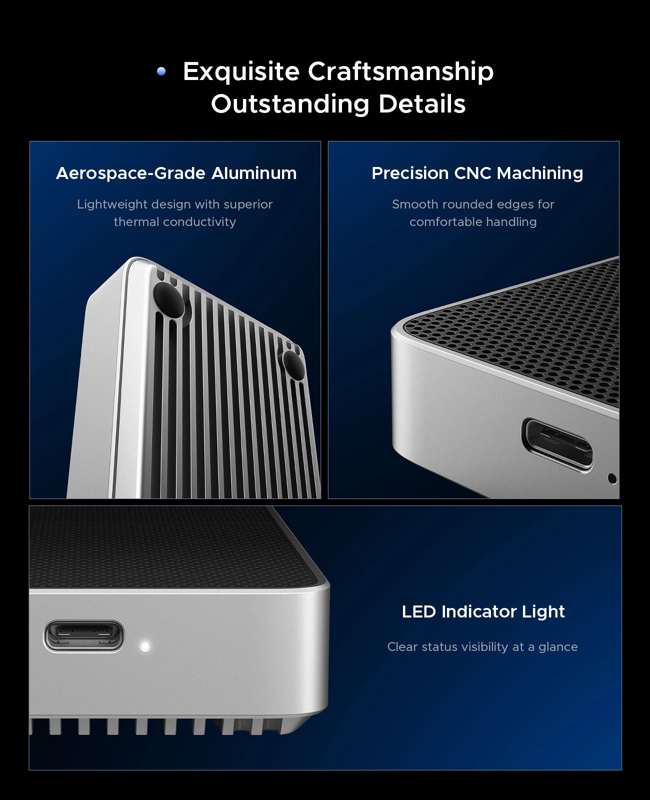 ORICO 80Gbps Thunderbolt 5-Compatible SSD Enclosure with Fan Cooling JHL9480 Chip for 80Gbps USB4 M.2 NVMe for Macbook