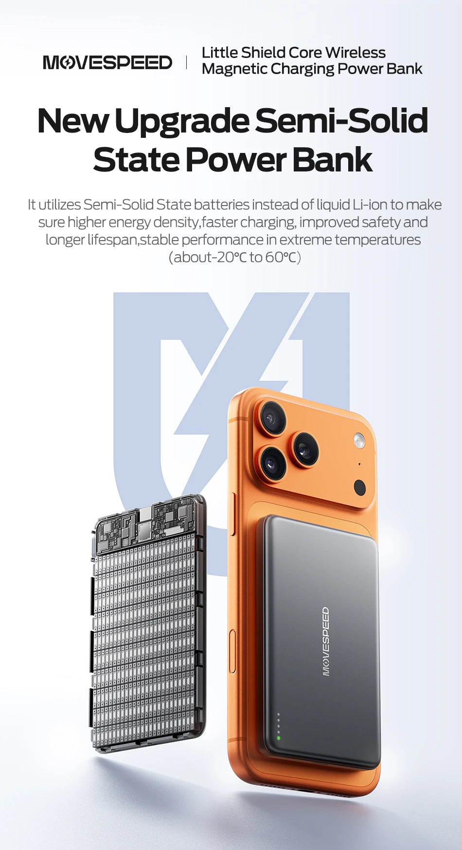 MOVESPEED P08 napoltrdna prenosna baterija MagSafe za iPhone