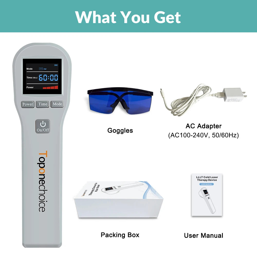 Toponechoice 880mW profesionalni terapevtski aparat s hladnim laserjem – 650 nm in 808 nm
