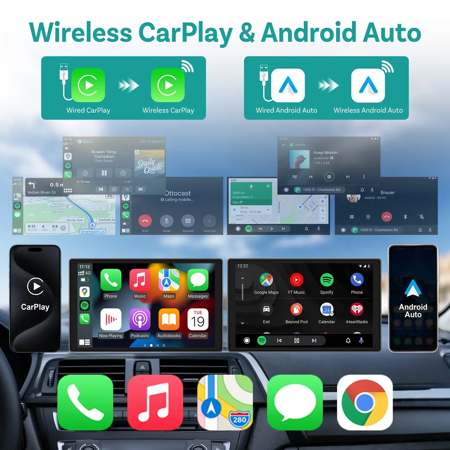 OTTOCAST Cube MINI Slim Wireless CarPlay Adapter