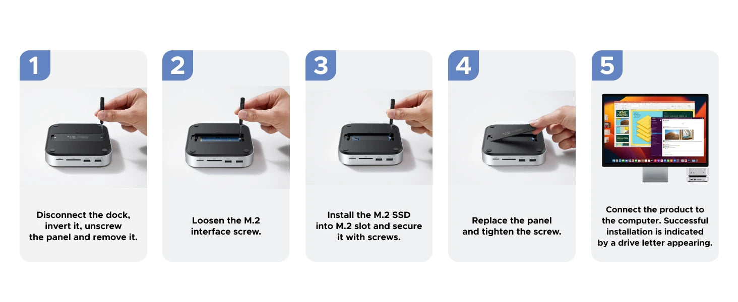 UGREEN USB-C priklopna postaja za Mac Mini M4/M4 Pro z ohišjem za SSD M.2 NVMe