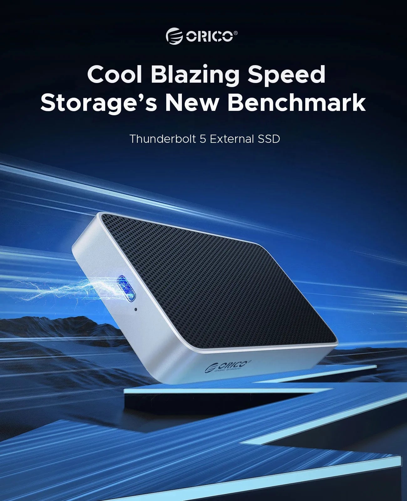 ORICO 80Gbps Thunderbolt 5-Compatible SSD Enclosure with Fan Cooling JHL9480 Chip for 80Gbps USB4 M.2 NVMe for Macbook