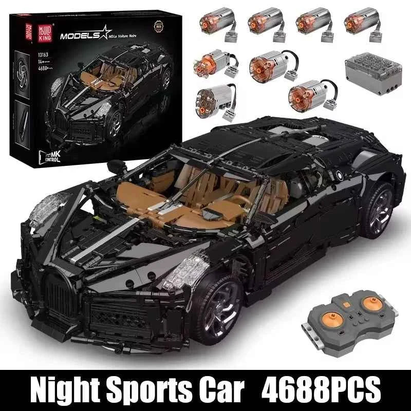 Mould King 13163 La Voiture Noire Remote Control Technical Sport Racing Car — RC Building Block Model - Limetastore