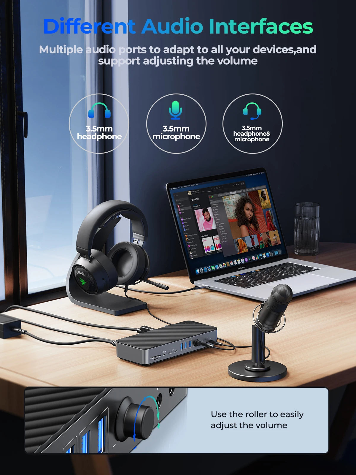 ORICO USB C priklopna postaja Type C na 8K30Hz DP HDMI-Com 5 različnih zaslonov RJ45 PD 22 v 1 Več avdio 10Gbps HUB za namizne računalnike