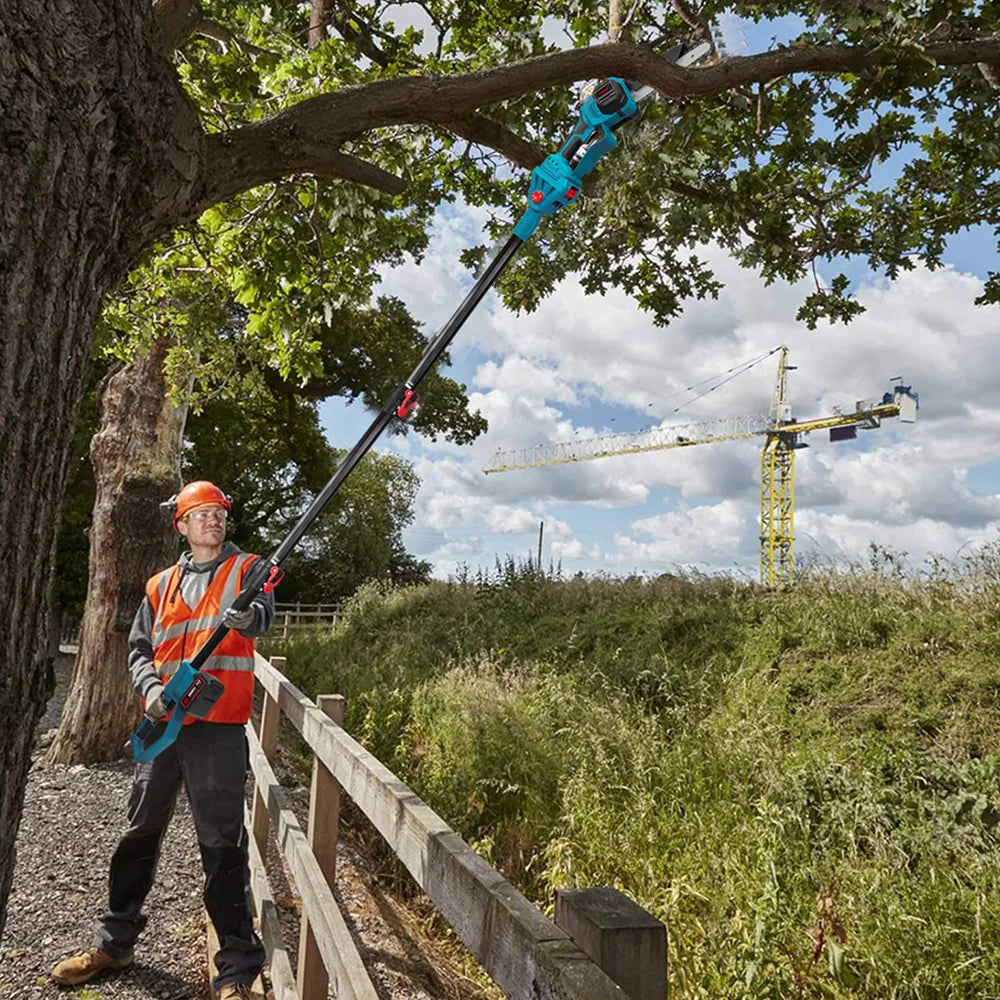 ONEVAN 8" akumulatorska teleskopska verižna žaga | 40 cm obrezovalnik za visoke veje