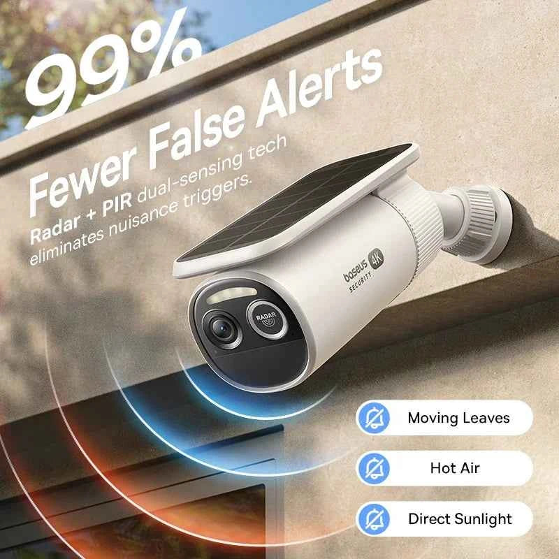 Baseus Security S2 Outdoor Camera 4K Clarity Solar Wireless Wifi Camera Smart Face ID IP67 Waterproof 145°FOV Smart App Control - Limetastore