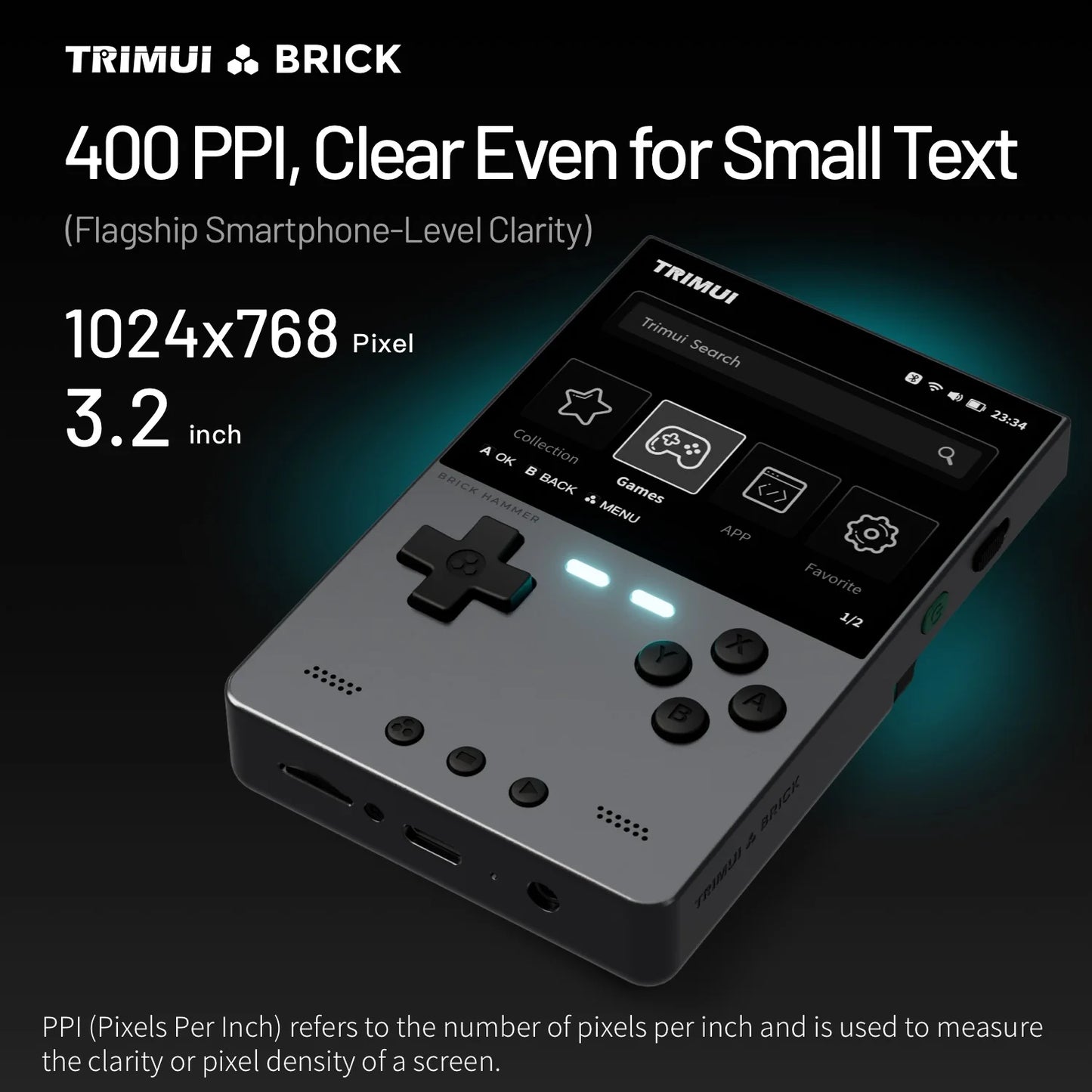 TRIMUI Brick Hammer Portable Handheld Game Player CNC Full Metal 3.2'' IPS Screen Retro Games Linux System Video Gaming Device - Limetastore