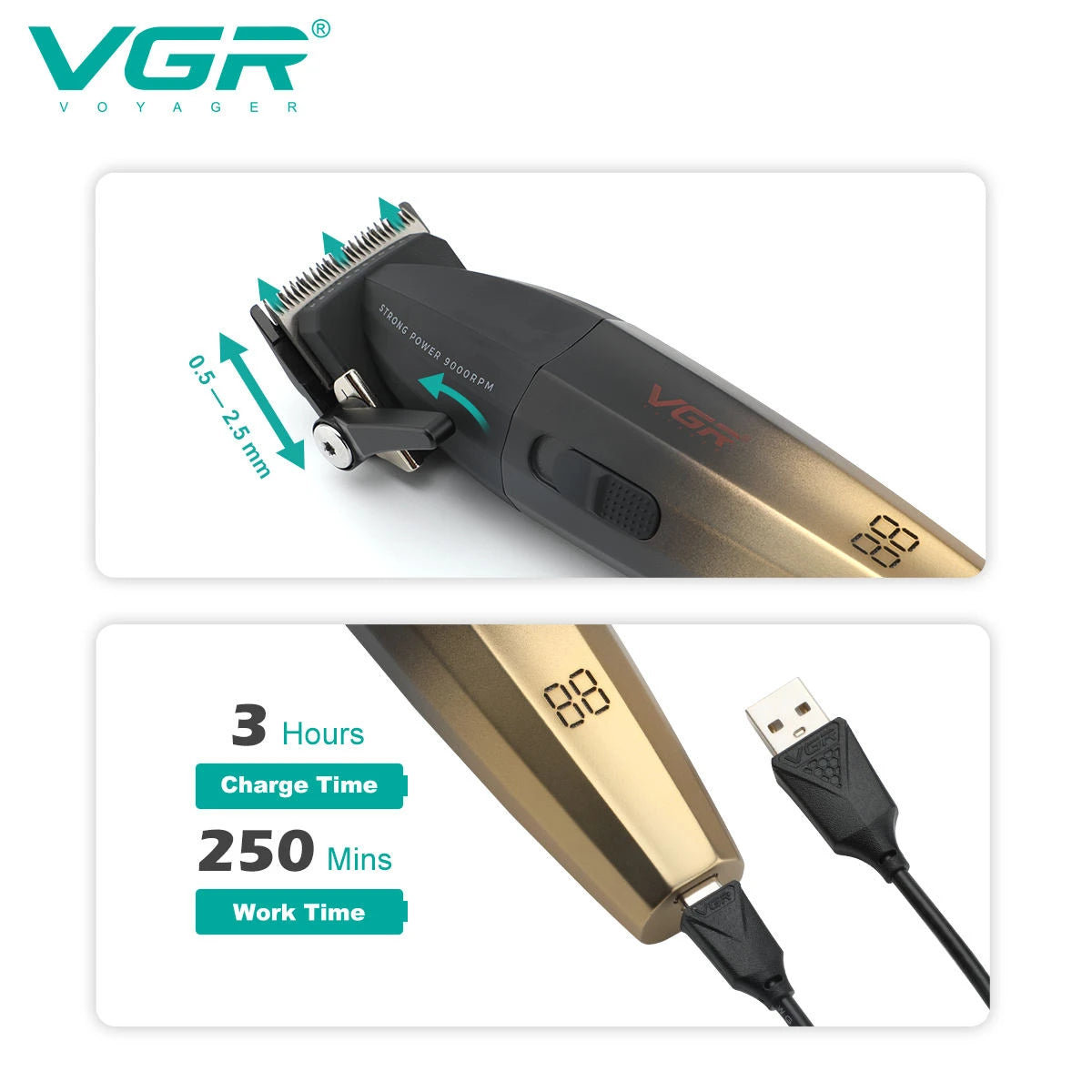 VGR Profesionalni strižnik za lase V-003 V-906 V-308