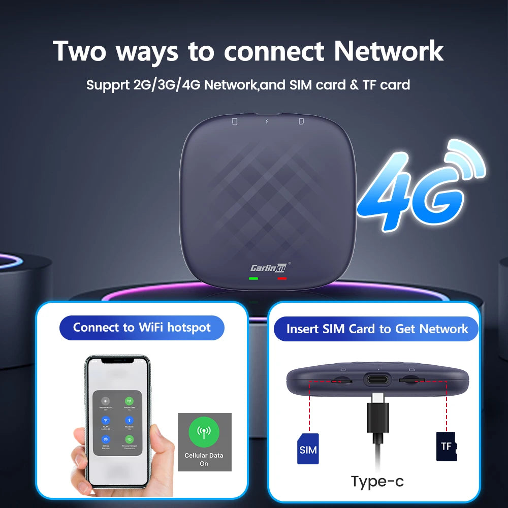 CarlinKit Tbox-Ultra Android 15 8+128GB Brezžični CarPlay AI Box