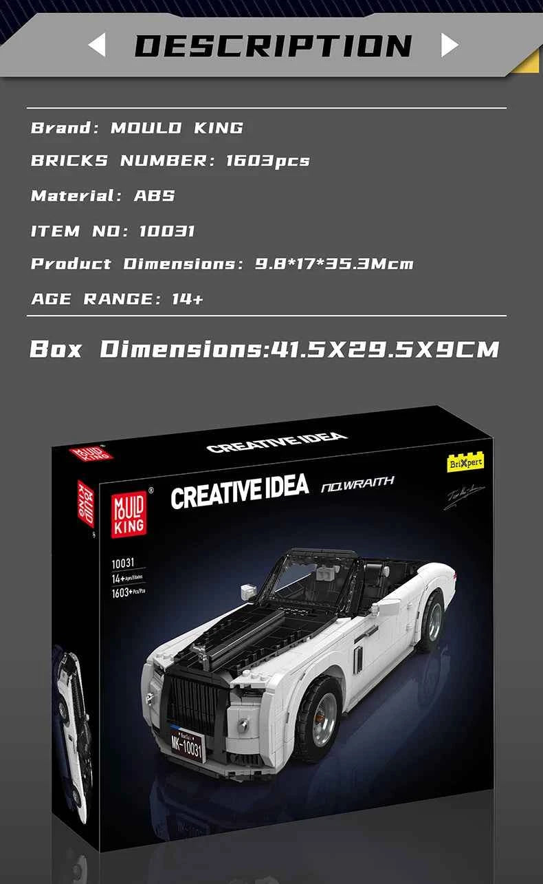 Mould King 10031 Technical Wraith Oldtime Car — Vintage Sport Car Building Block Set - Limetastore