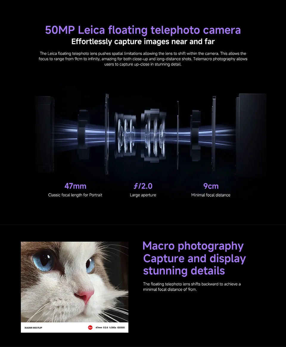FR Warehouse Xiaomi MIX Flip Smartphone Global Version New Snapdragon 8 Gen 3 CPU 50MP Leica Camera  12GB RAM 512GB ROM 6.86 inch Foldable Display NFC - Limetastore