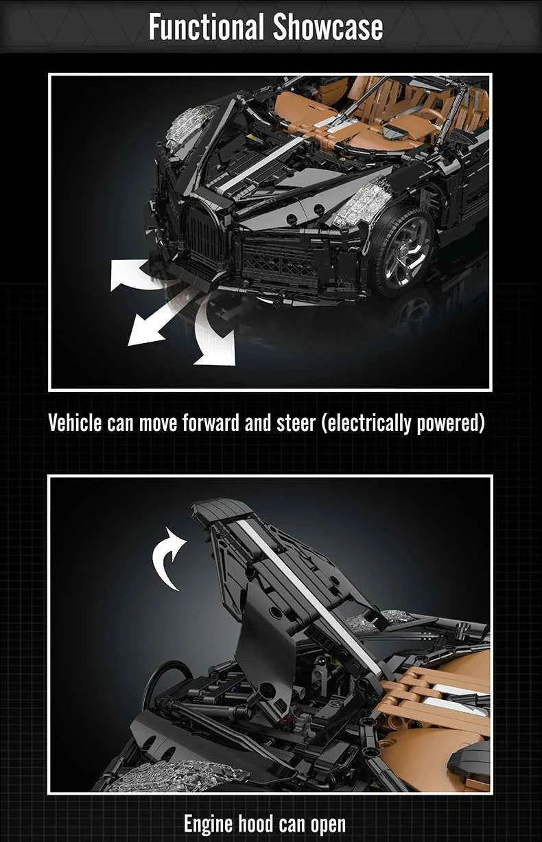 Mould King 13163 La Voiture Noire Remote Control Technical Sport Racing Car — RC Building Block Model - Limetastore