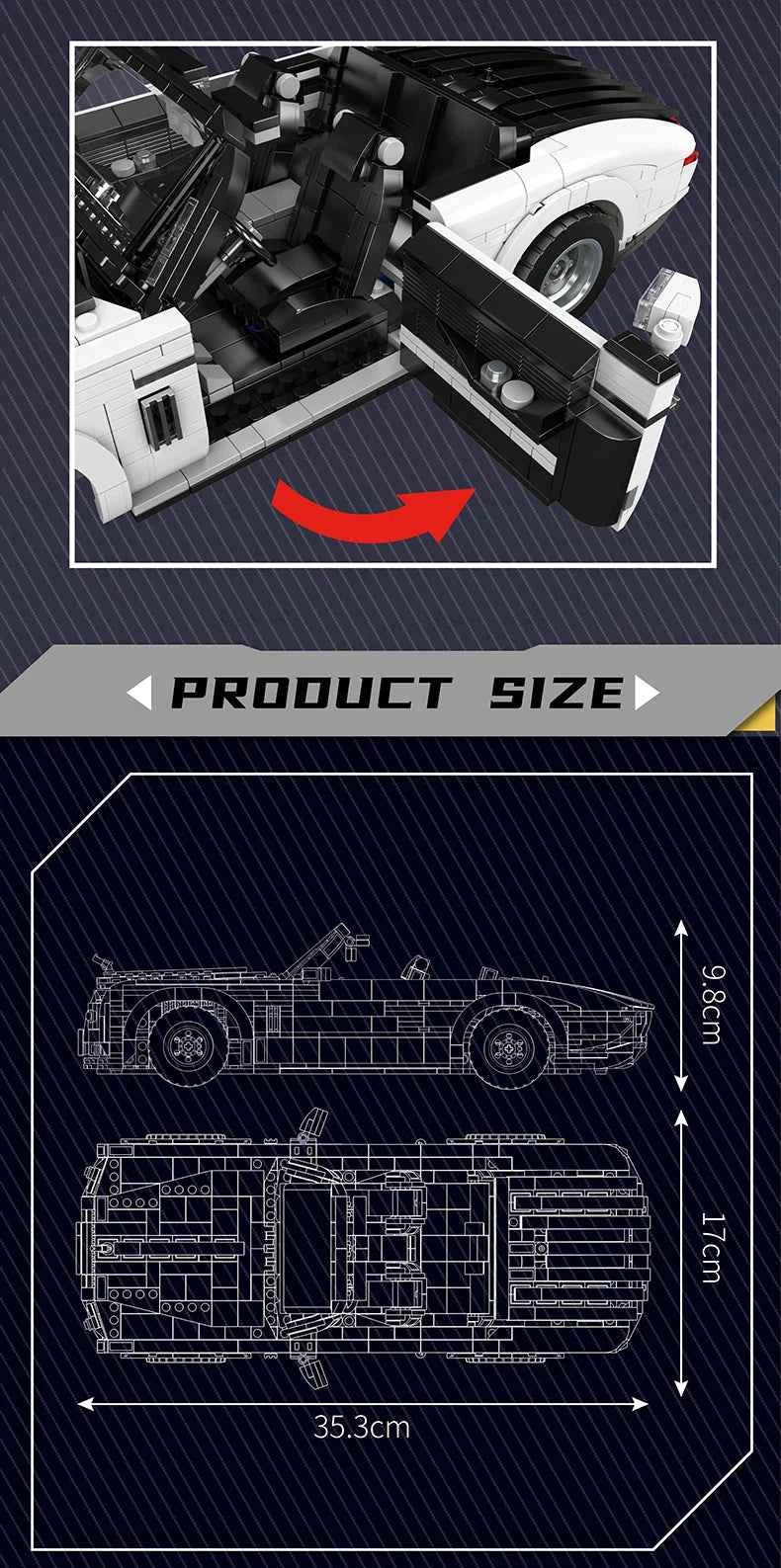 Mould King 10031 Technical Wraith Oldtime Car — Vintage Sport Car Building Block Set - Limetastore