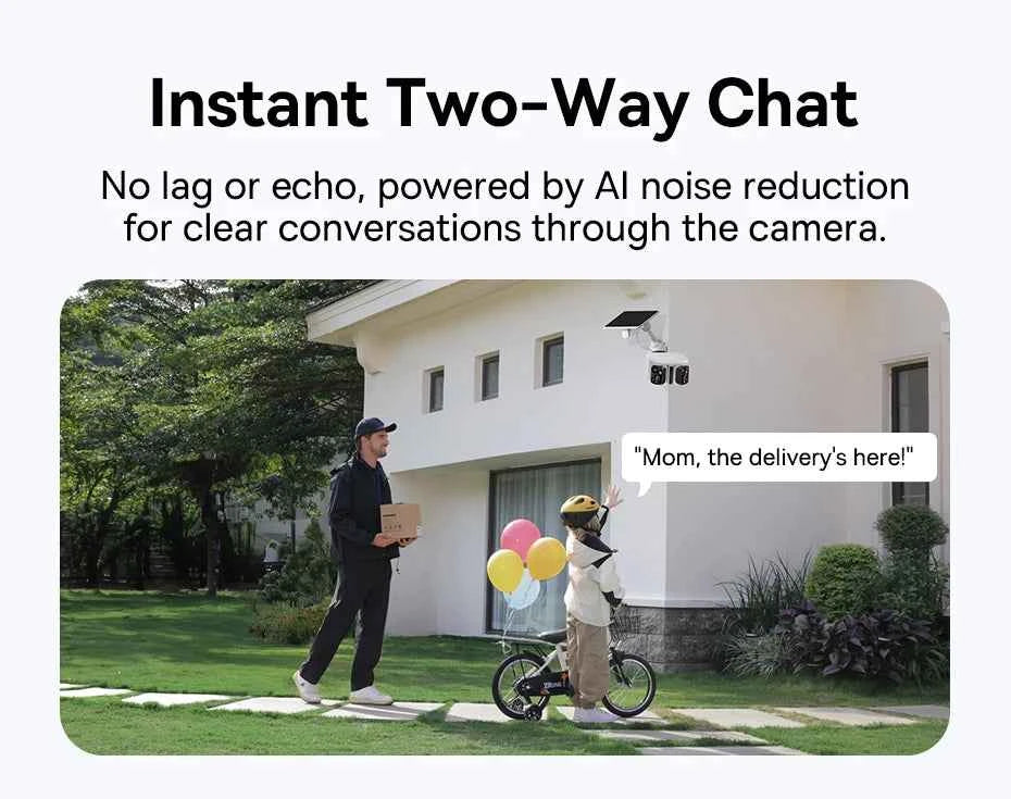Baseus Security X1 Pro Outdoor Dual Camera Wireless 3K Camera Solar Panel Face Recognition Smart AI Tracking Security Camera - Limetastore