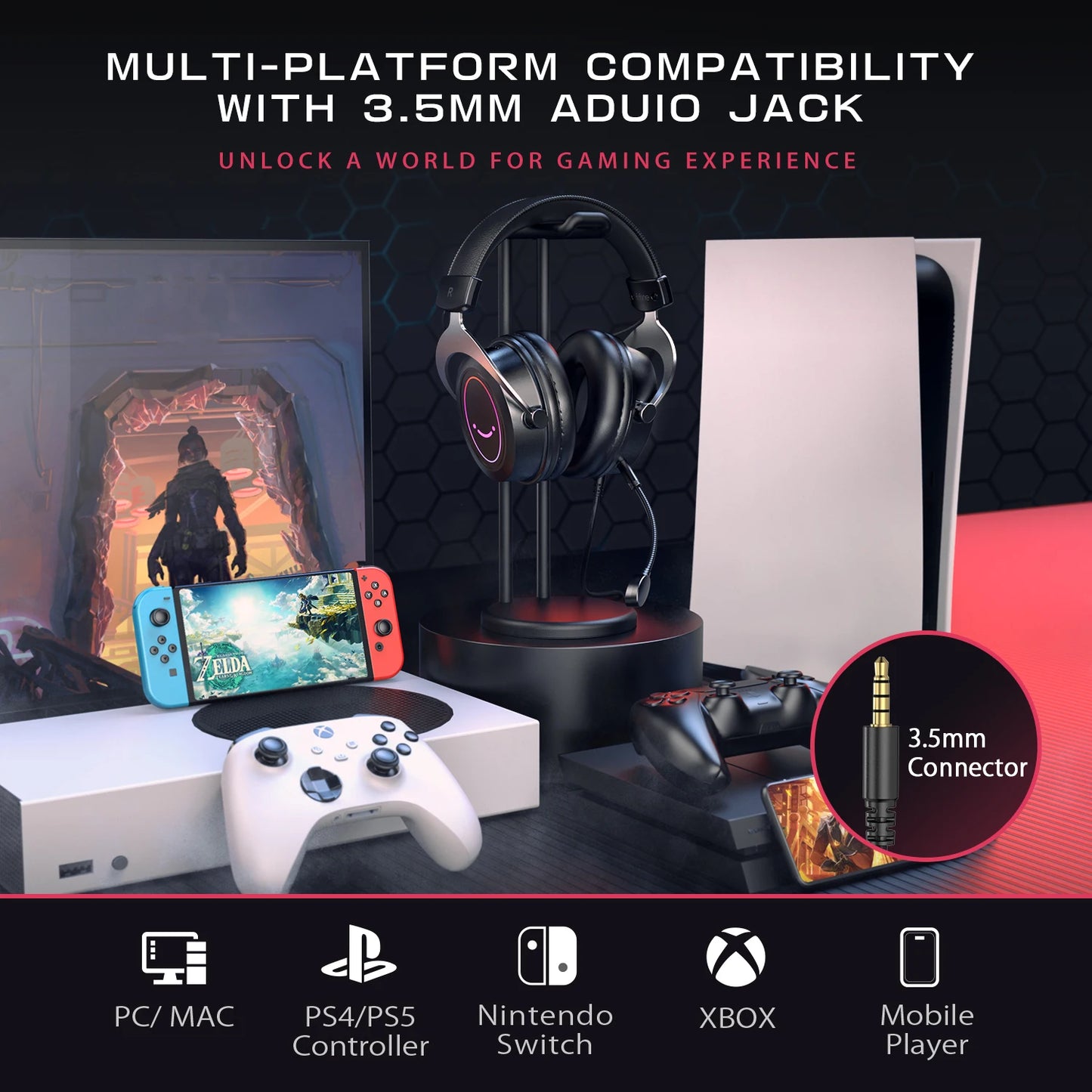 FIFINE Ampligame H3 Gaming slušalke | Stereo zvok in odstranljiv mikrofon