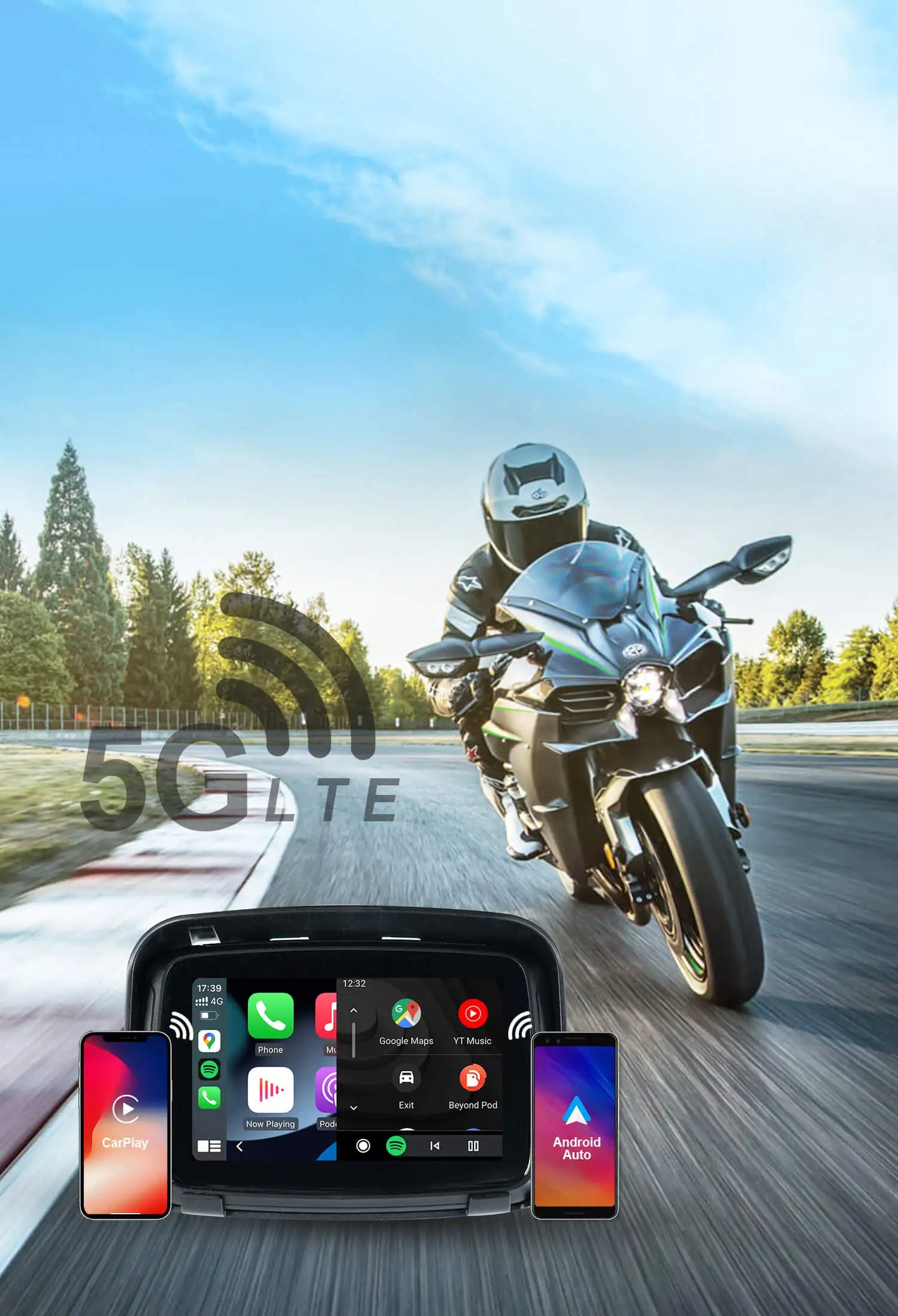 OTTOCAST Lite C5 Motoristični brezžični CarPlay GPS-zaslon