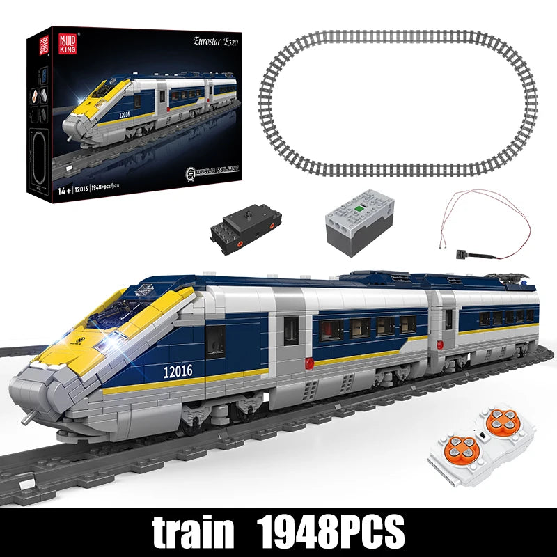 Mould King 12016 Motorized Europe Star E320 Train Building Set | RC High-Speed Locomotive with Tracks - Limetastore