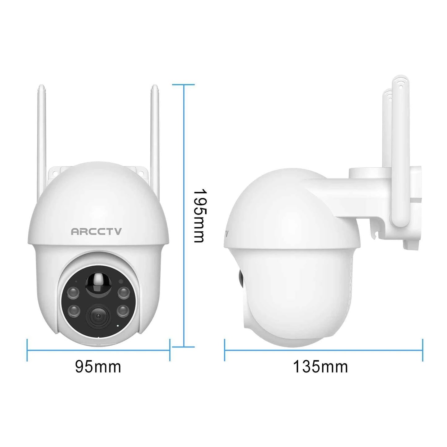ARCCTV 2K Solar Wifi Camera Color Night Vision Security Surveillance Camera Outdoor Wireless Motion Detection HD Two Way Audio - Limetastore