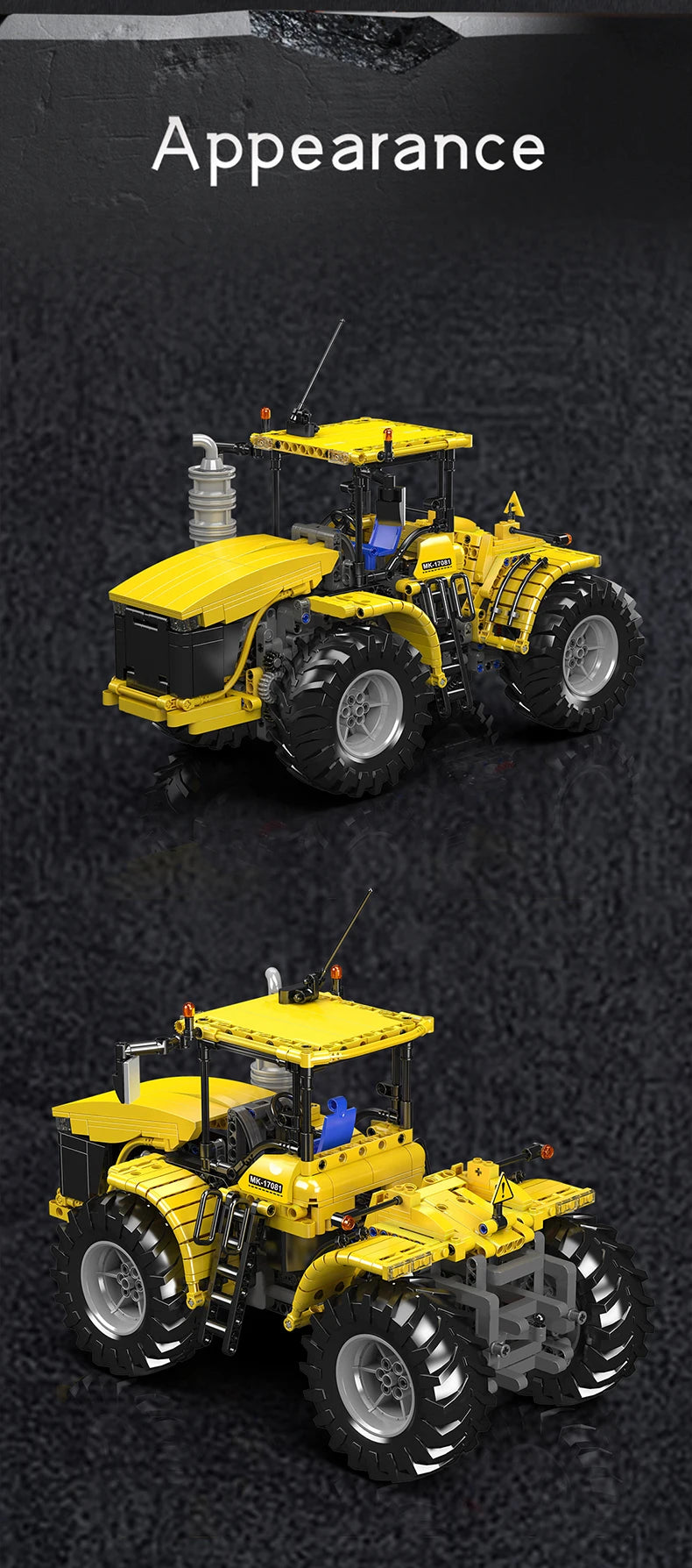 Mould King 17081/17082 RC Challenger Articulated Tractor | Motorized Technical Engineering Truck Building Set - Limetastore