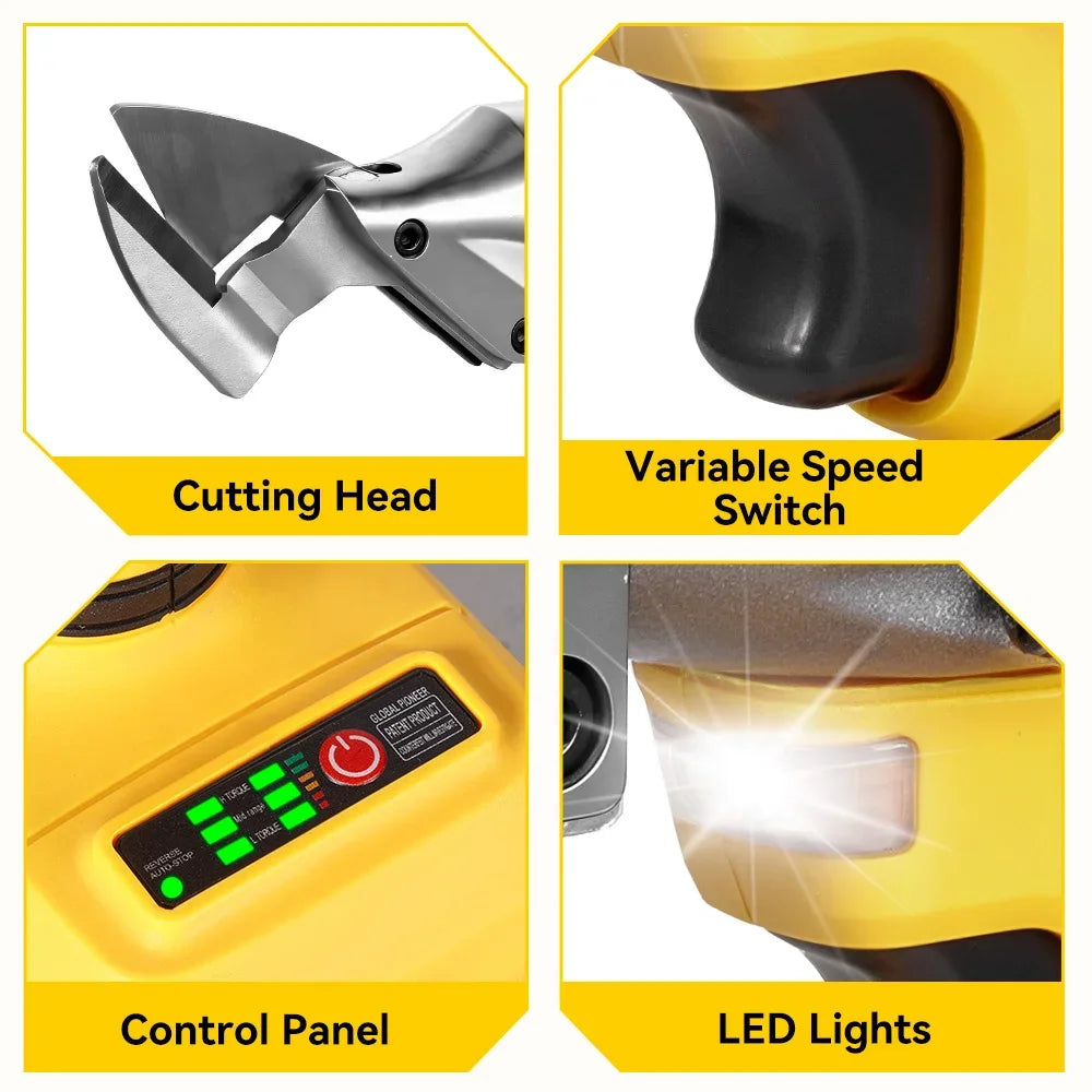 MELLWIN 1800W Brushless Electric Scissors Cordless Iron Sheet Shear Tool 360 Degree Pivoting Head For Makita 18V Battery Pin - Limetastore