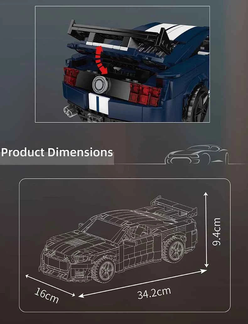 Mould King 10208 Cobra Classic Car — Technical Vintage Brick Model for Kids & Collectors - Limetastore