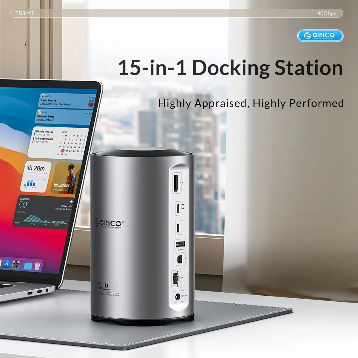 ORICO USB4 Type-C priklopna postaja za MacBook Pro M1/M2 z 8K HDMI, DisplayPort