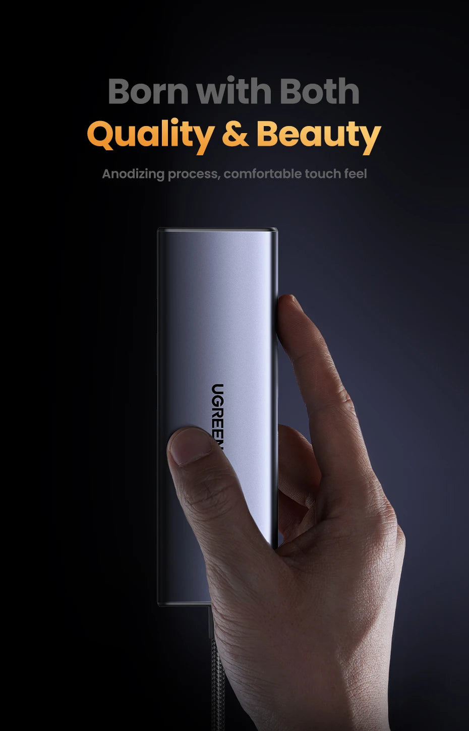 UGREEN 8-v-1 zvezdišče USB-C s 4K60Hz HDMI, gigabitnim Ethernetom, SD/TF, USB-A in USB-C