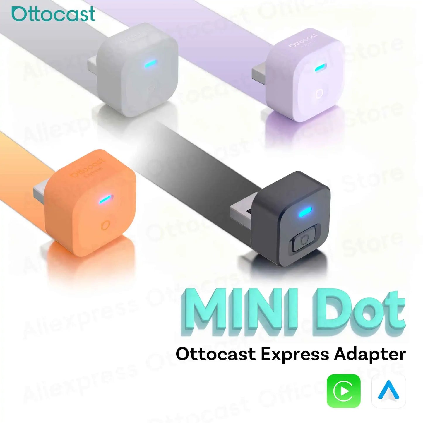 OTTOCAST Cube Mini brezžični Android Auto in CarPlay Dongle