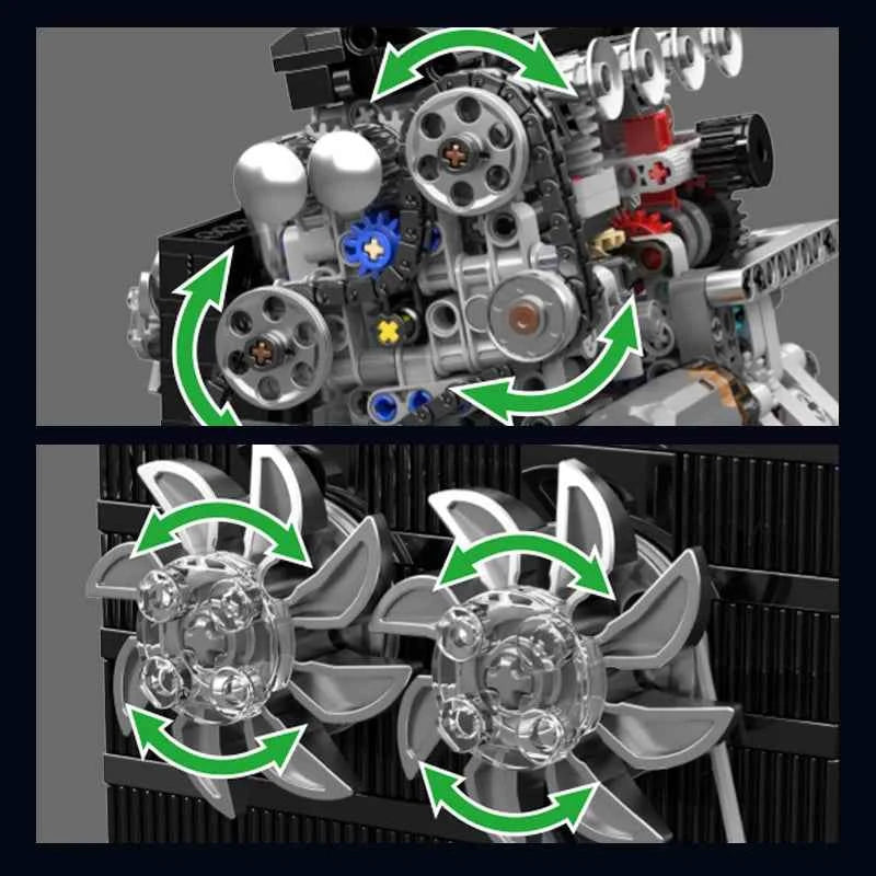 Mould King 10234 Motorized VTEC Engine Building Set | JDM L4 Model - Limetastore