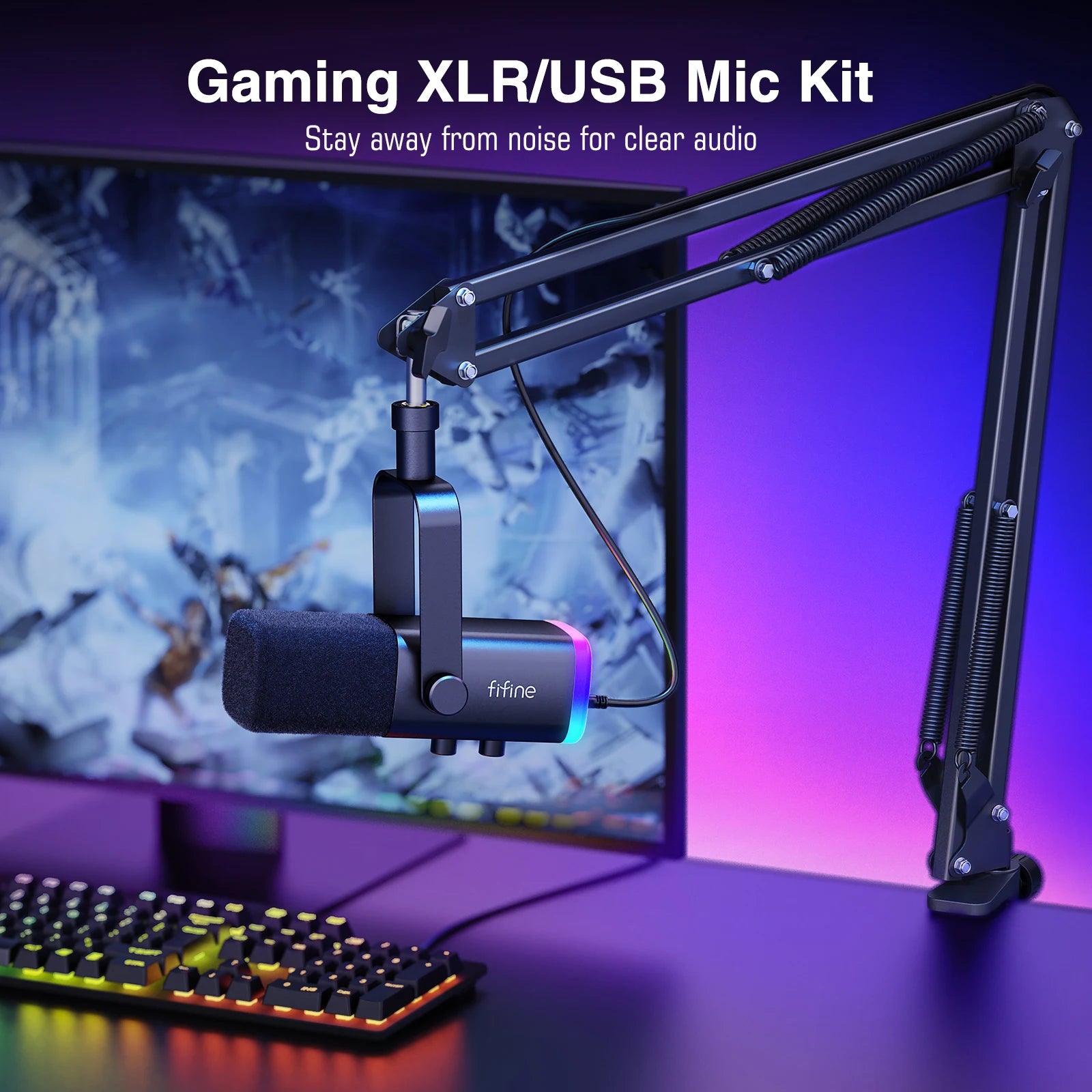 FIFINE Professional Gaming Audio Set | AM8 Mic, SC3 Mixer & H9 Headset Bundle - Limetastore