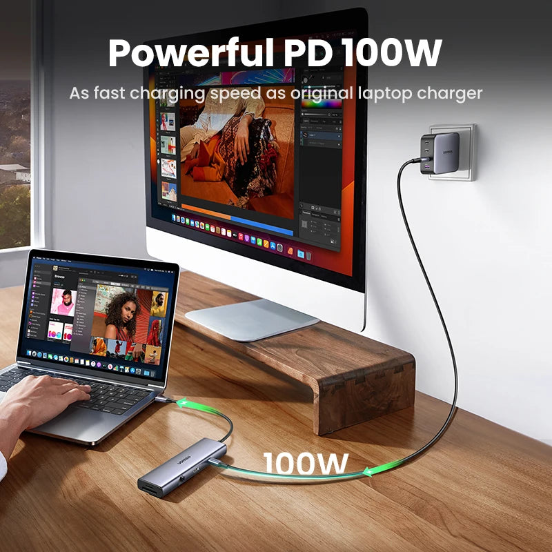 UGREEN 8-v-1 zvezdišče USB-C s 4K60Hz HDMI, gigabitnim Ethernetom, SD/TF, USB-A in USB-C