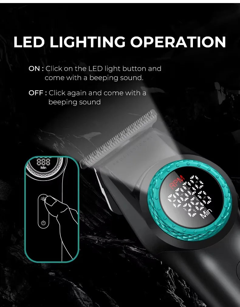 VGR V-001 PRO Hair Clipper – 9,000 RPM, 4600mAh, 300-Min Runtime