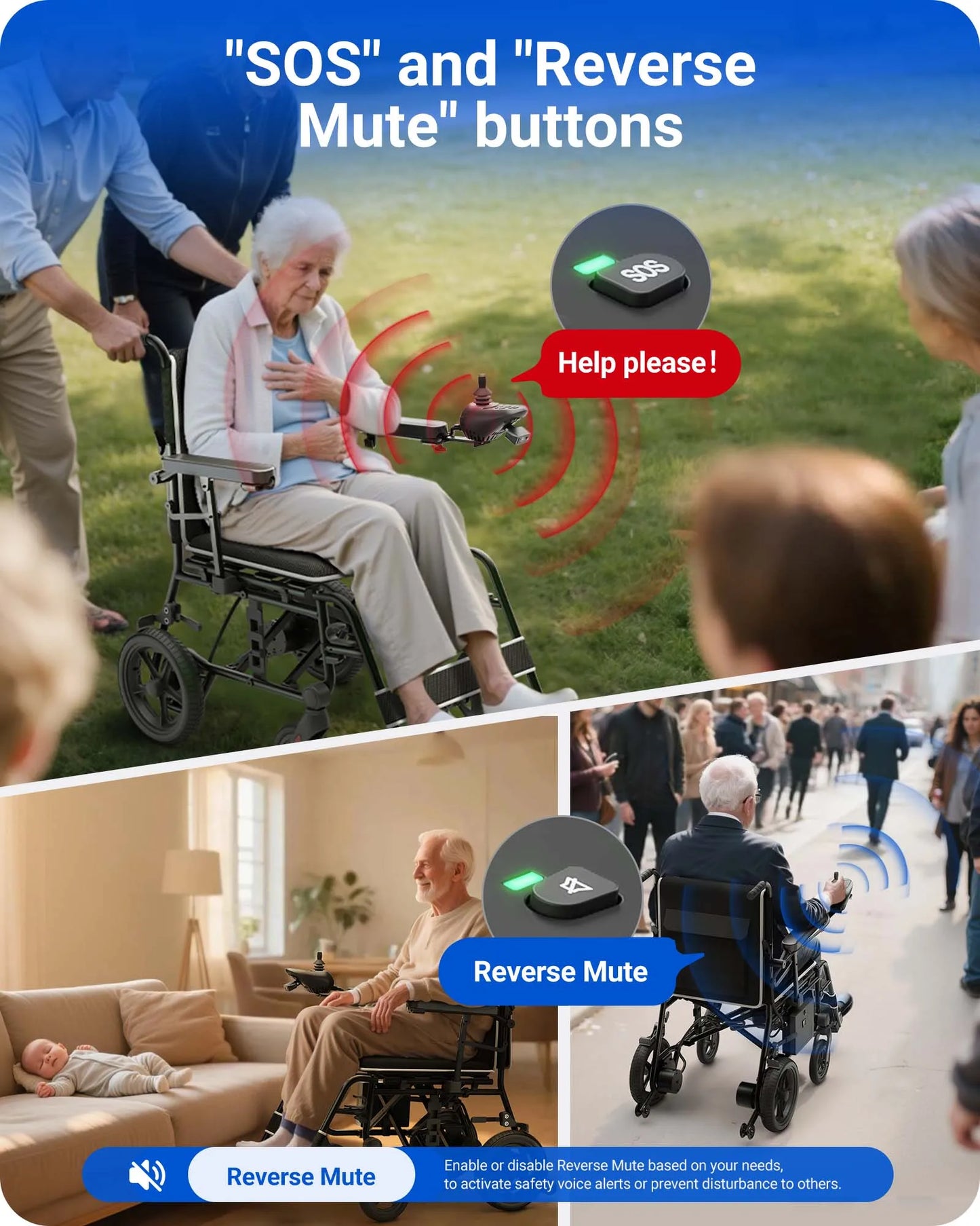 Folding Economical Electric Wheelchair for Adults (500W)