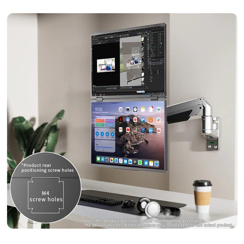 Sibolan 16 inch 2.5K Dual Screen Portable Monitor 2560*1600P 60Hz Foldable Extender USB-C HDMI Ports For Laptop Mac & Wins - Limetastore