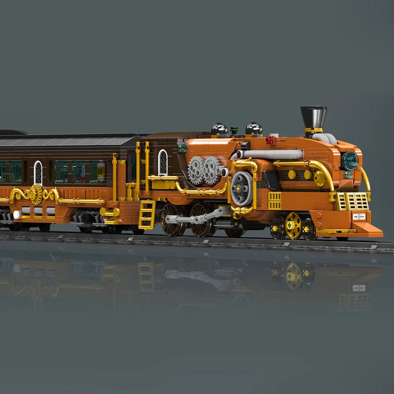 Mould King 12045 Motorized Steampunk Train | RC Technical Locomotive Building Blocks with Tracks - Limetastore