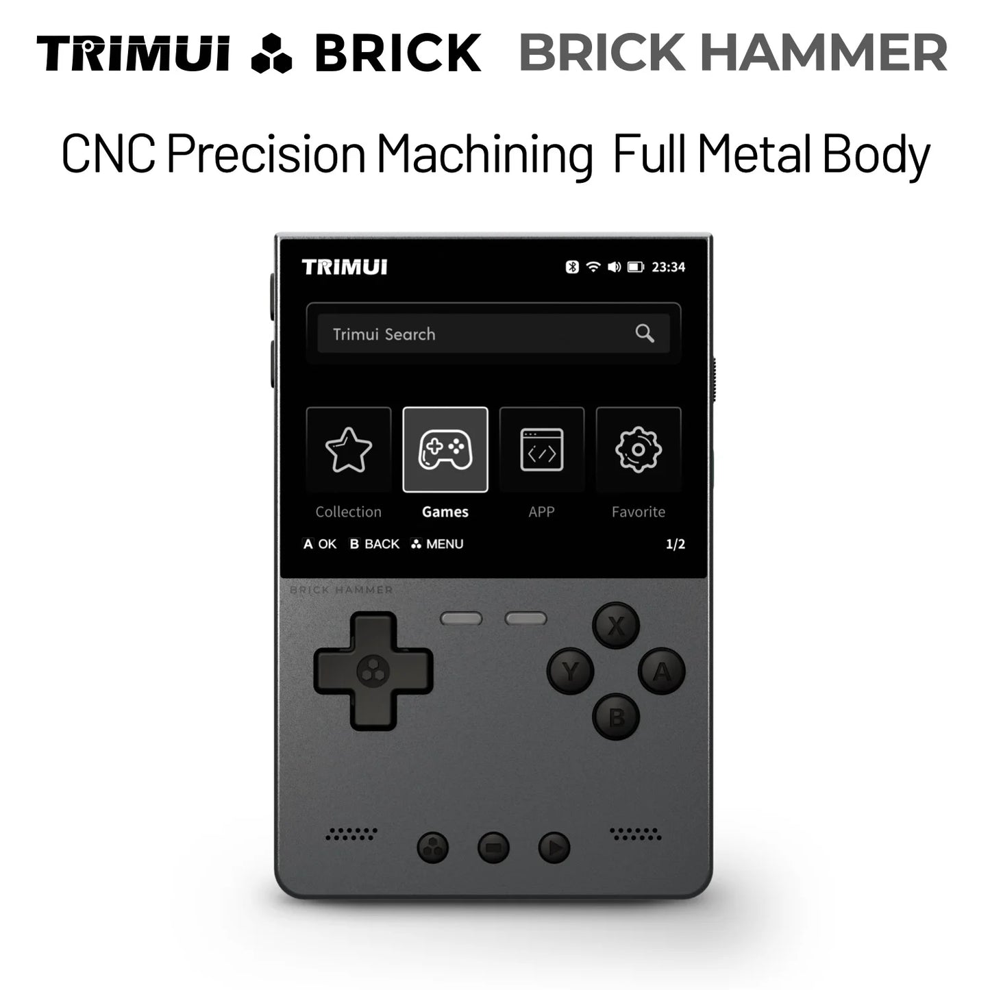 TRIMUI Brick Hammer Portable Handheld Game Player CNC Full Metal 3.2'' IPS Screen Retro Games Linux System Video Gaming Device - Limetastore