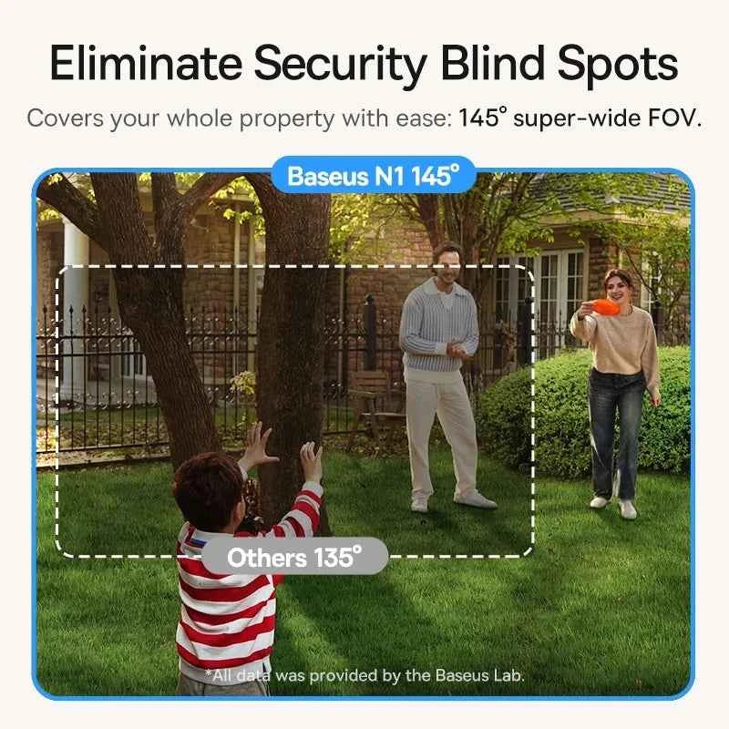 Baseus Security Protection Outdoor Camera N1 Series 2K 2-Cam Kit Wireless Home Security 210-Day Battery Life HomeKit 16TB Memory - Limetastore