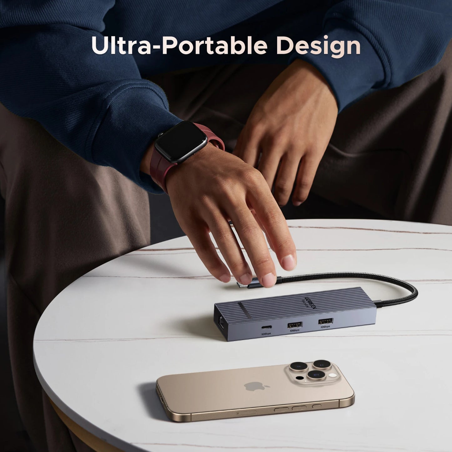 UGREEN 6‑in‑1 USB‑C Hub with 4K60Hz HDMI, 10Gbps USB‑A & USB‑C Data Ports