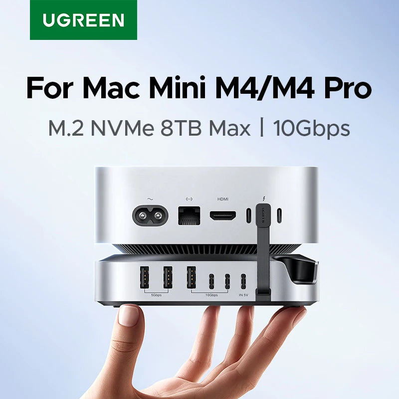 UGREEN USB-C priklopna postaja za Mac Mini M4/M4 Pro z ohišjem za SSD M.2 NVMe