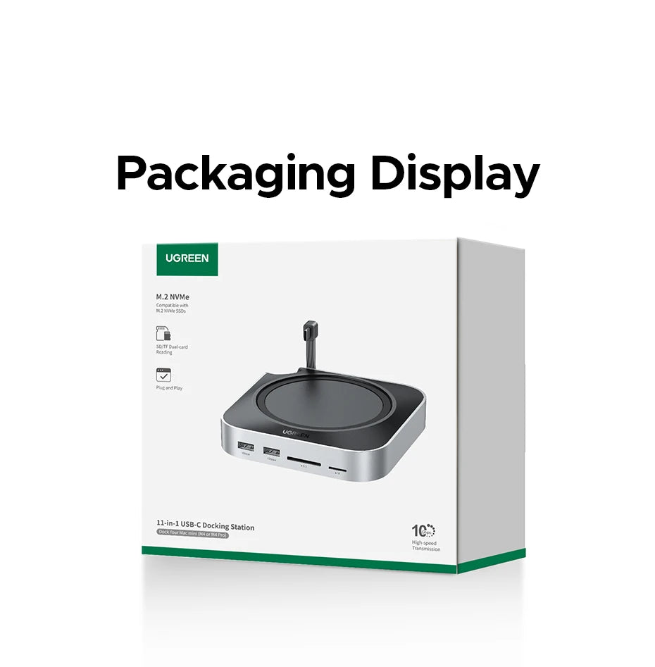 UGREEN USB-C priklopna postaja za Mac Mini M4/M4 Pro z ohišjem za SSD M.2 NVMe