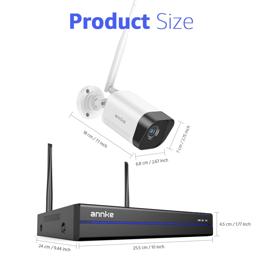 Brezžični sistem videonadzora ANNKE 8MP | 16-kanalni snemalnik NVR, 4K WiFi kamere, dvosmerni zvok