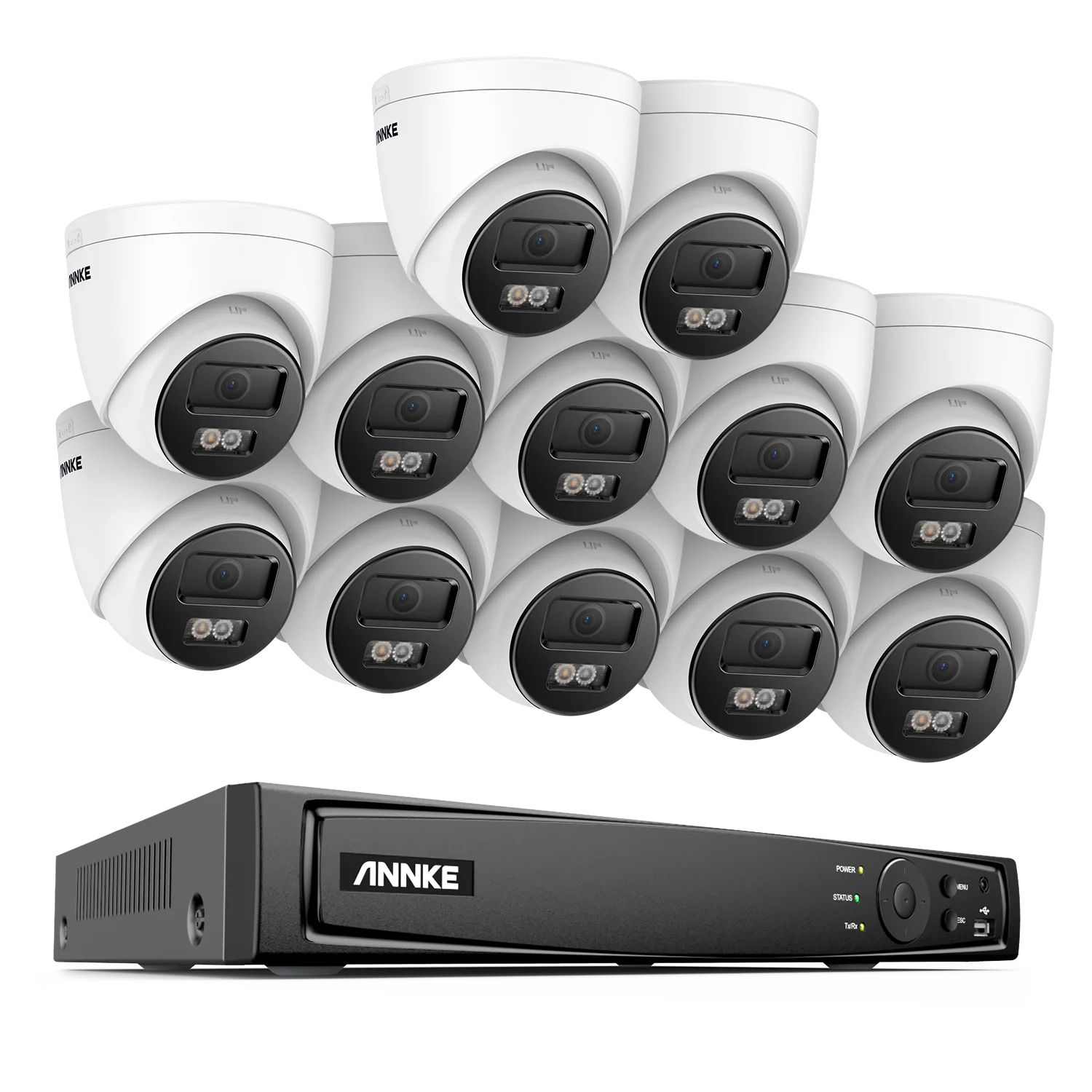 ANNKE 4K 8MP PoE CCTV sistem | 16-kanalni H.265 NVR, 12× 8MP EXIR kamere, 30 m nočni vid