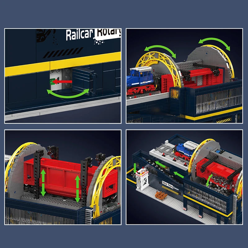 Mould King 17094 RC Railcar Rotary Dumper Building Set | Motorized Technical Train & Locomotive Building Blocks - Limetastore