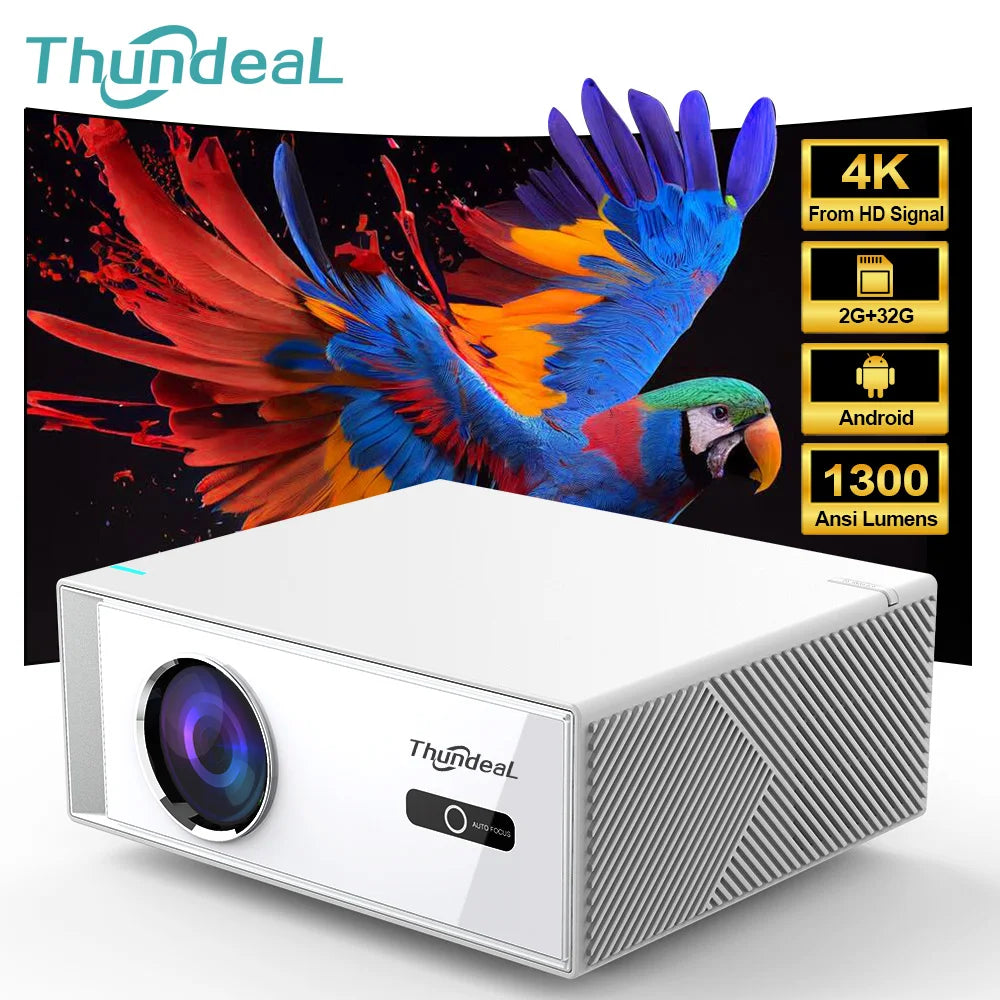 ThundeaL TD95W Smart Full HD Projector – Native 1080P, 4K Support, Android OS, High-Speed WiFi