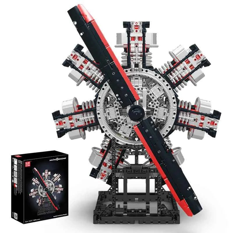Mould King 10233 Motorized Radial Aviation Engine | 7-Cylinder Aircraft Toy - Limetastore