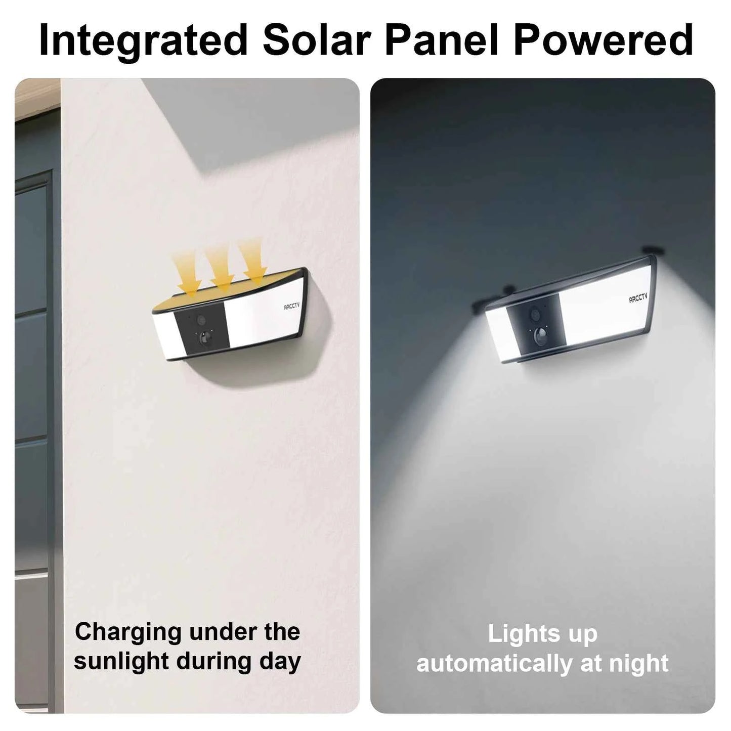 ARCCTV 4MP Solar WiFi Camera Security Outdoor Wireless Floodlight Camera Humanoid Detection Alarm Surveillance HD Two Way Audio - Limetastore
