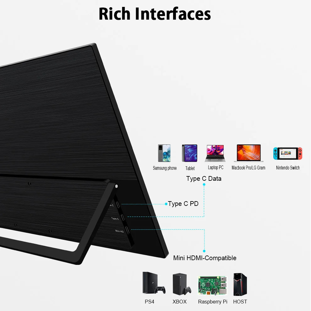 ZEUSLAP 18.5" Portable Touch Monitor | 100Hz, 100% sRGB, With Stand