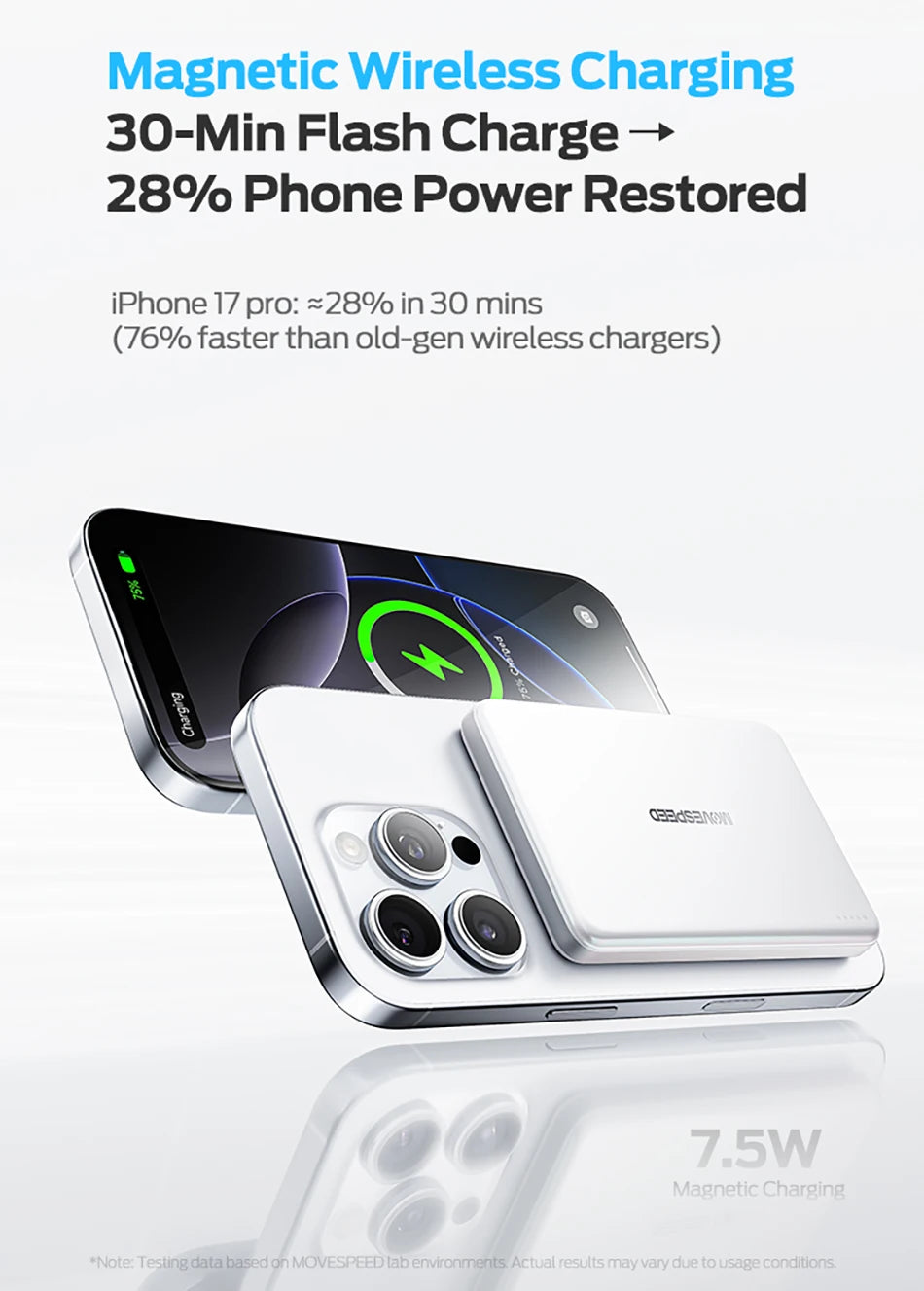 MOVESPEED poltrda baterijska prenosna polnilna baterija 5000 mAh MagSafe Magnetic