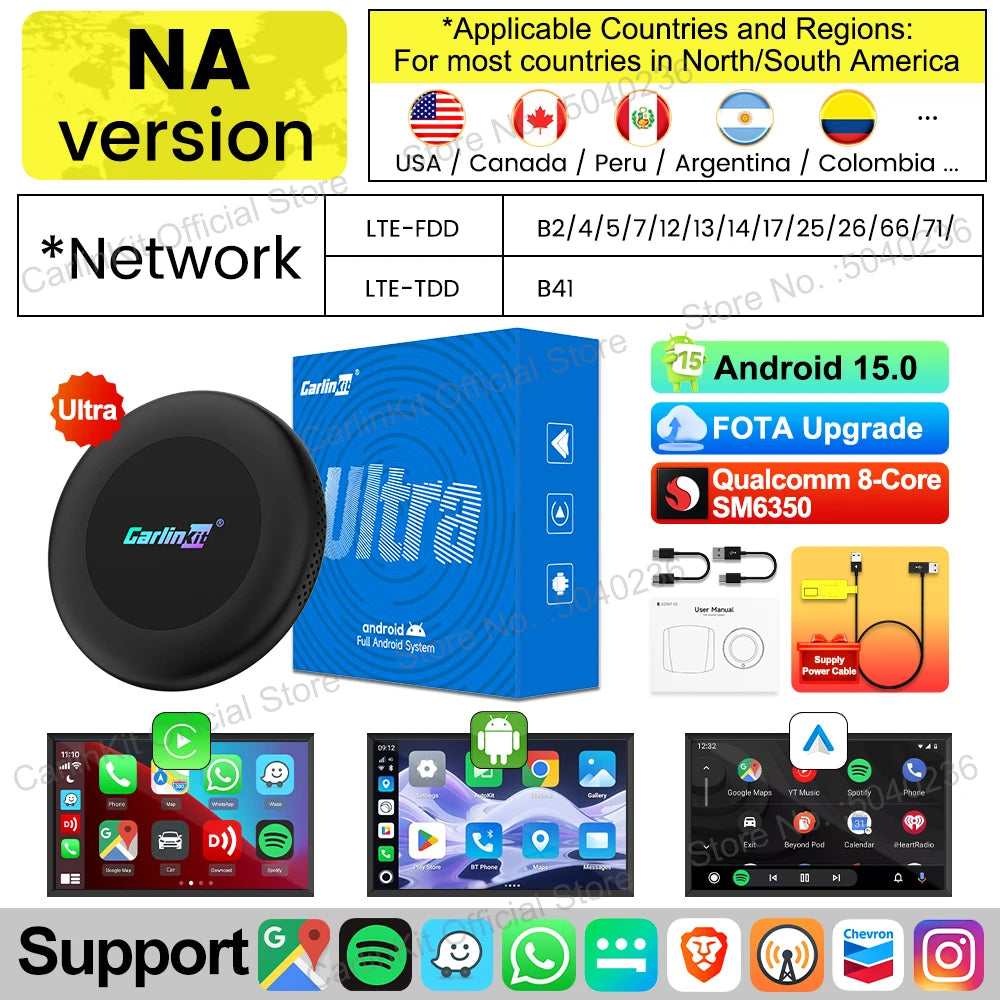 CarlinKit Android 15 Ultra2 8+128GB brezžični CarPlay AI Box